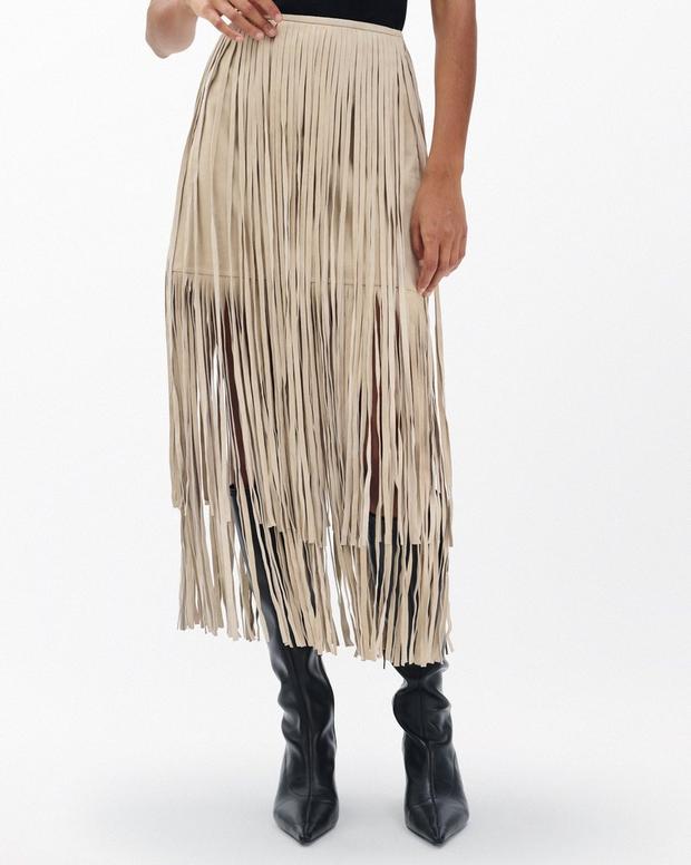 Rag & Bone Jasmine Fringed Suede Skirt