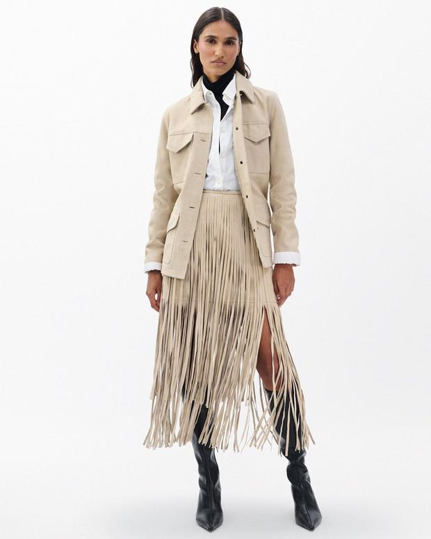 rag & bone Jasmine Fringed Suede Skirt
