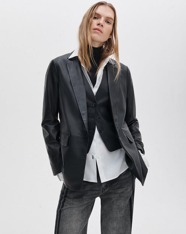 rag & bone Jennifer Leather Two-in-One Blazer
