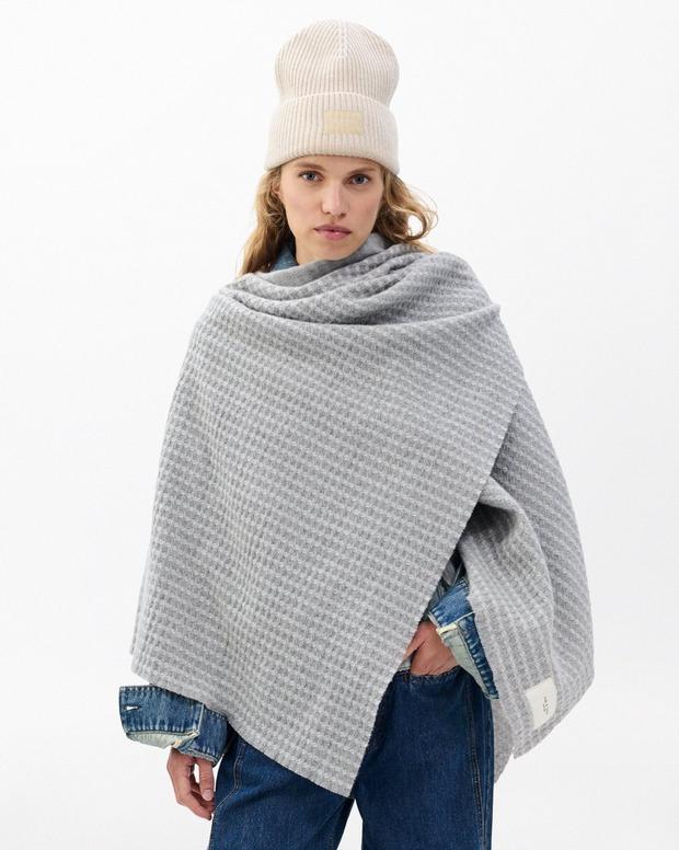 Rag & Bone Joni Waffle-Knit Wool Poncho