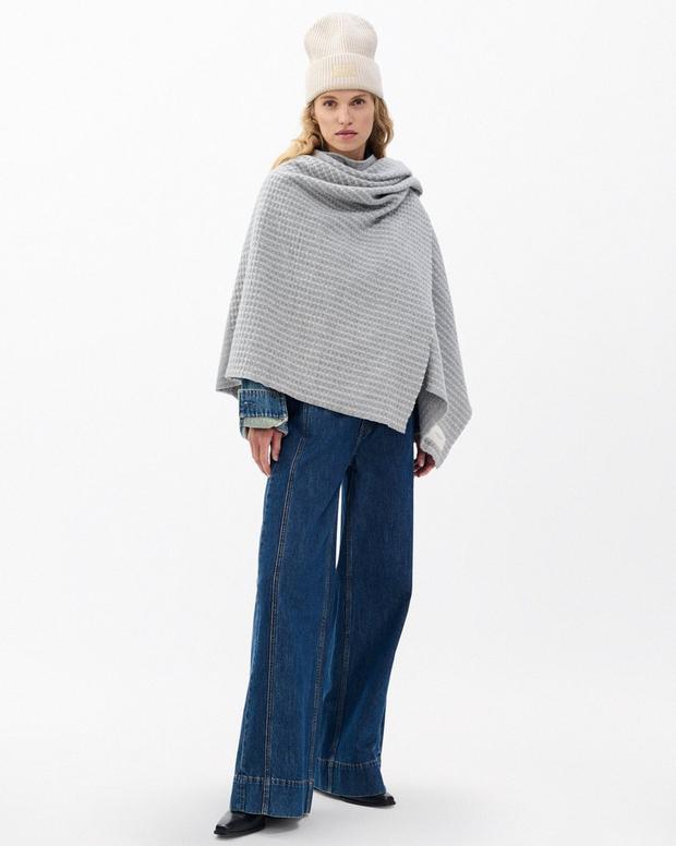 rag & bone Joni Waffle-Knit Wool Poncho