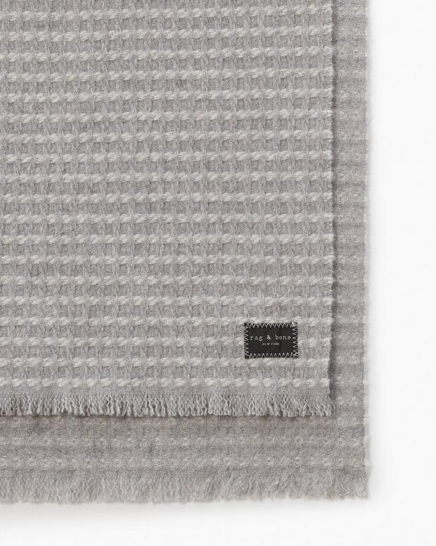 Rag & Bone Joni Waffle-Knit Wool Scarf