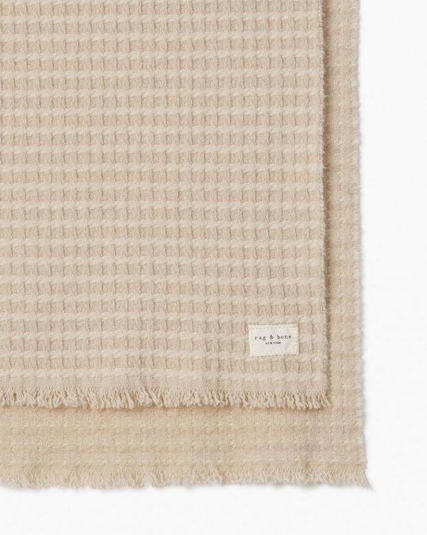Rag & Bone Joni Waffle-Knit Wool Scarf