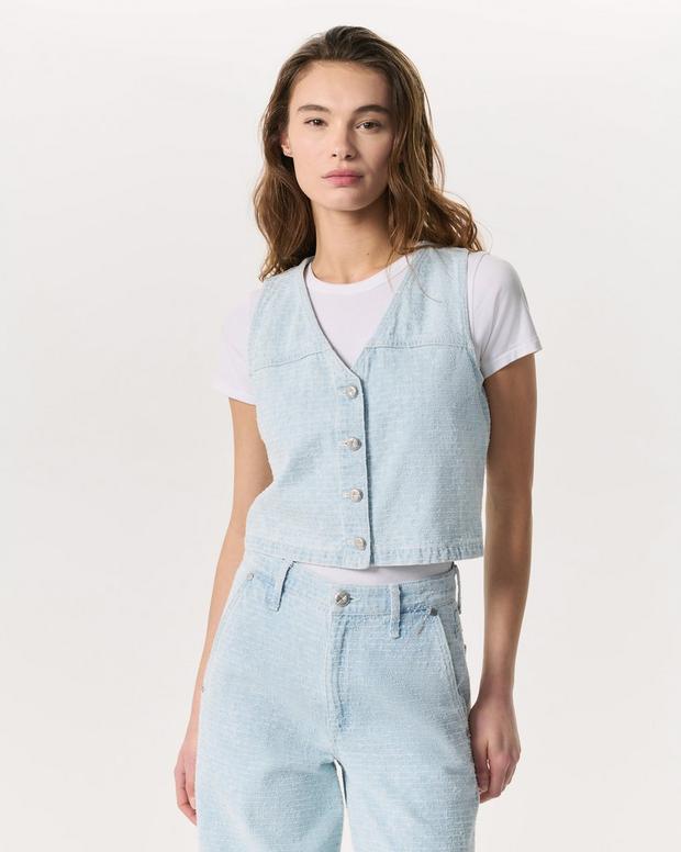 rag & bone Juliana Textured Denim Vest