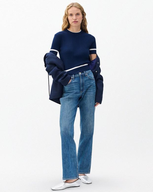 Rag & Bone Kassy Ribbed Short-Sleeve Sweater