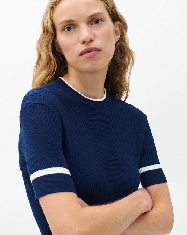 Rag & Bone Kassy Ribbed Short-Sleeve Sweater