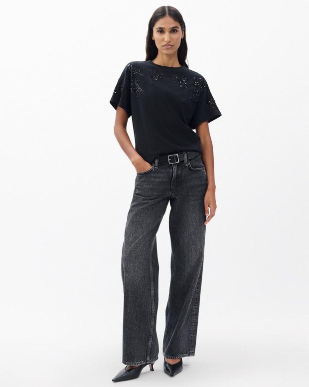 Rag & Bone Kelly Boxy Beaded Floral Tee
