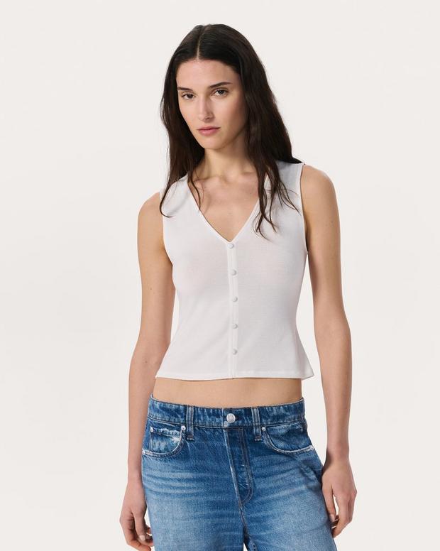 rag & bone Knit Button Tank Top