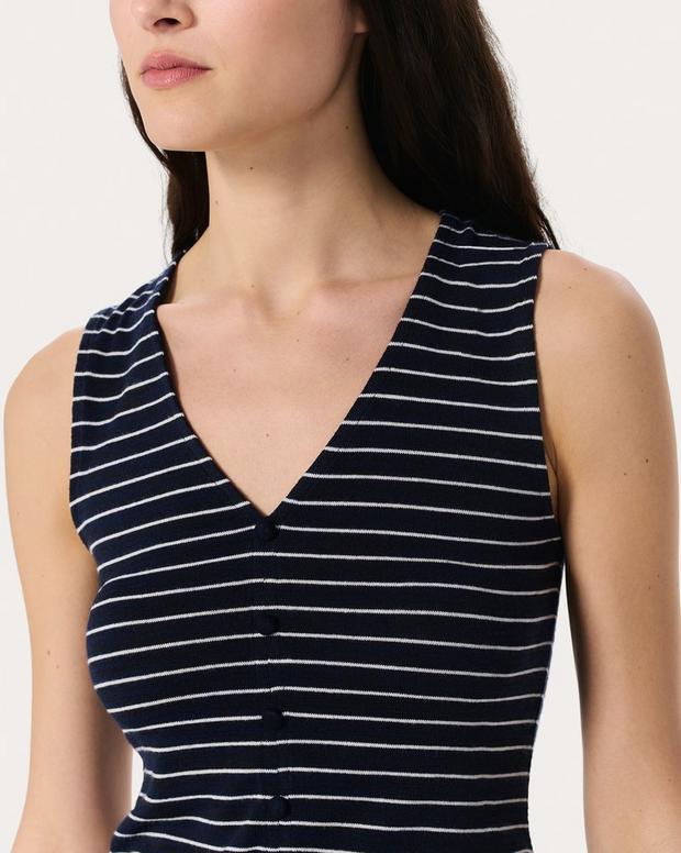 Rag & Bone Knit Striped Button Tank Top