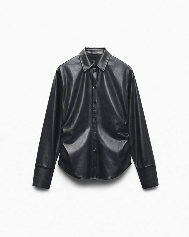 Rag & Bone Leah Faux Leather Shirt