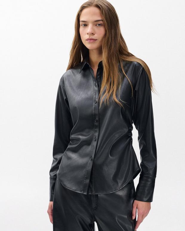 Rag & Bone Leah Faux Leather Shirt