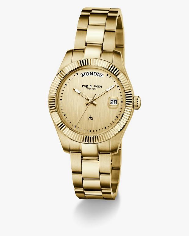 Rag & Bone Lex Day Date Bracelet Watch 34mm