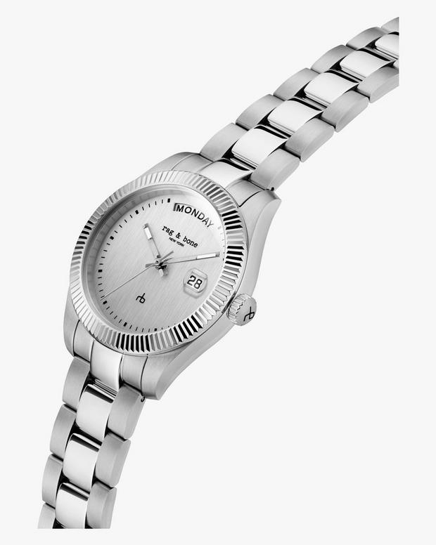 Rag & Bone Lex Day Date Bracelet Watch 34mm