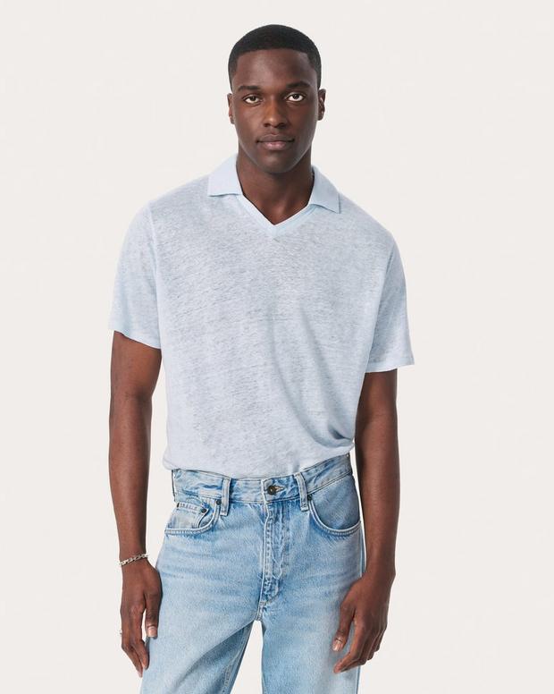 Rag & Bone Linen Johnny Collar Polo