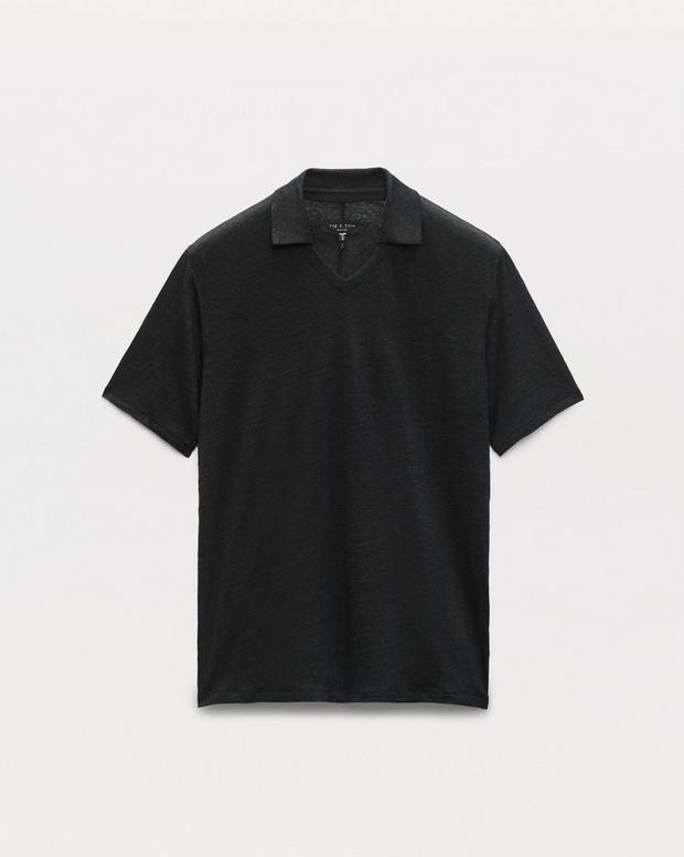Rag & Bone Linen Johnny Collar Polo