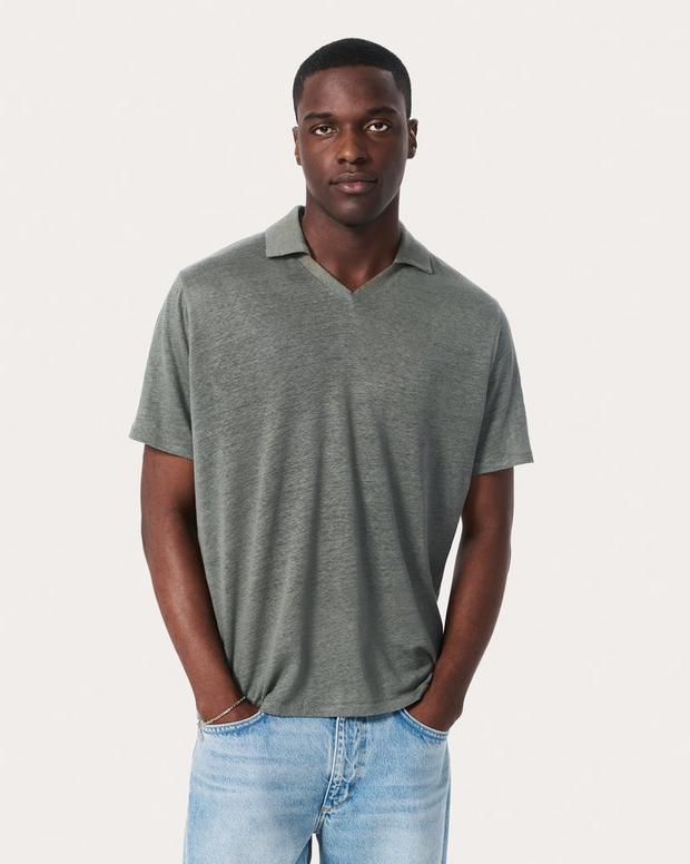 Rag & Bone Linen Johnny Collar Polo