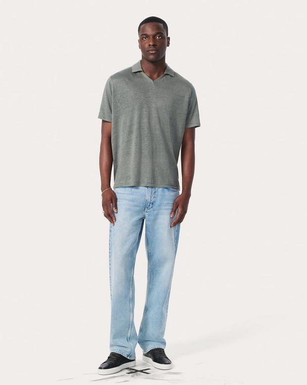 Rag & Bone Linen Johnny Collar Polo