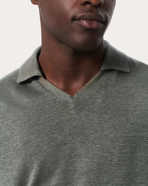 Rag & Bone Linen Johnny Collar Polo