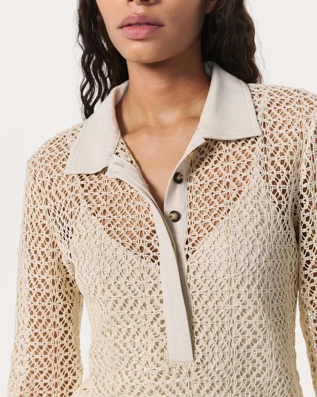 Rag & Bone Liv Mesh Polo Shirt