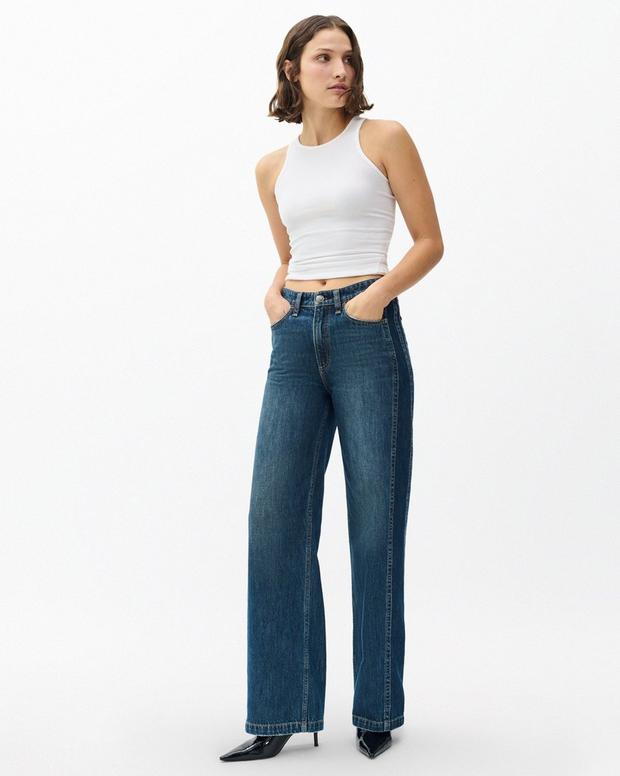 Rag & Bone Logan Spliced Wide-Leg Jeans