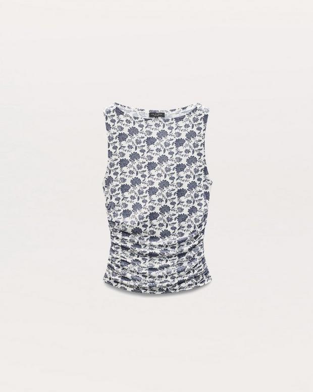 Rag & Bone Luca Floral Shirred Tank Top