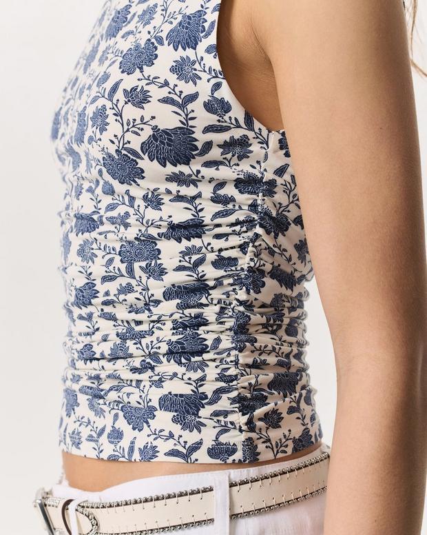 Rag & Bone Luca Floral Shirred Tank Top