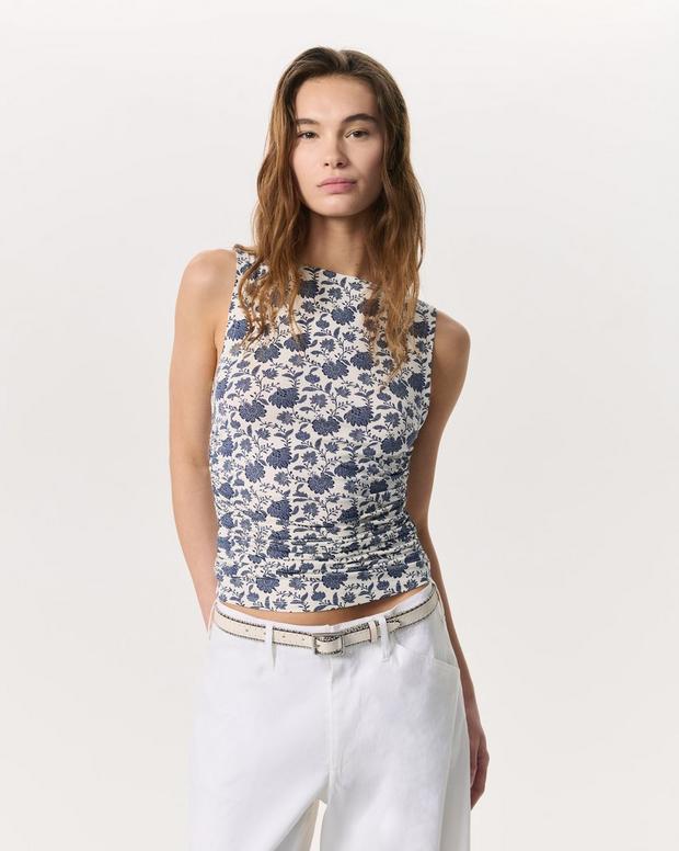 rag & bone Luca Floral Shirred Tank Top