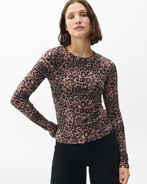 Rag & Bone Luca Leopard-Print Long-Sleeve Tee