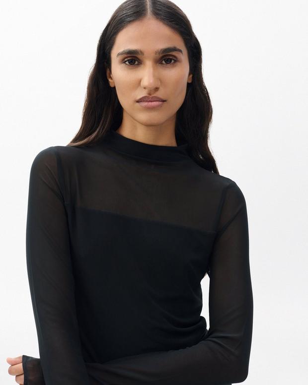 Rag & Bone Luca Mixed-Media Mockneck