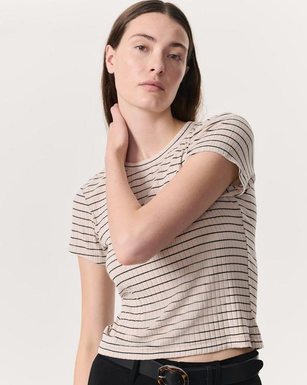 Rag & Bone Luca Striped Ribbed-Knit Baby T-Shirt