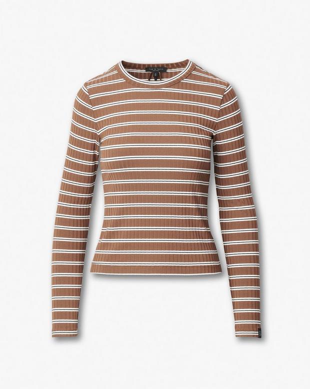 Rag & Bone Luca Striped Ribbed Long-Sleeve Tee