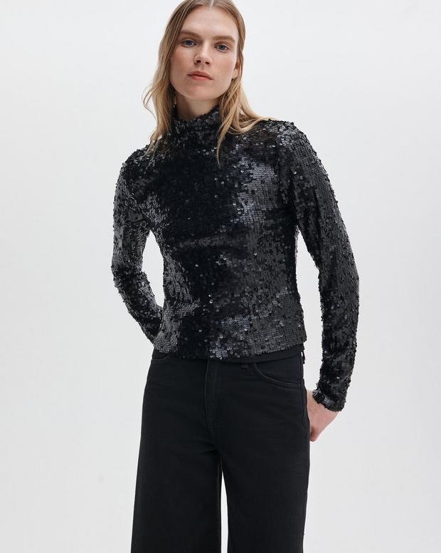 rag & bone Lucy Sequined Turtleneck