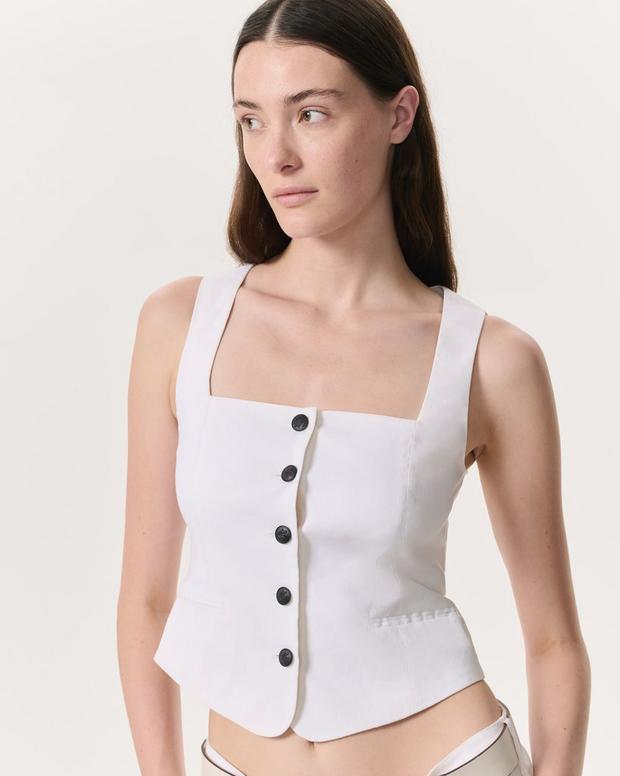 rag & bone Mariana Linen-Blend Vest