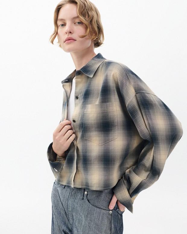 Rag & Bone Marin Cropped Plaid Shirt