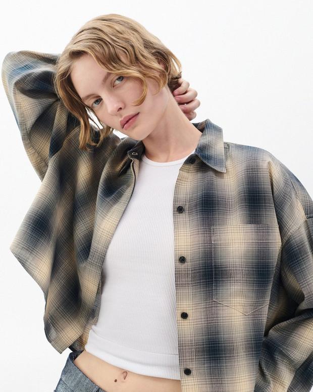 rag & bone Marin Cropped Plaid Shirt