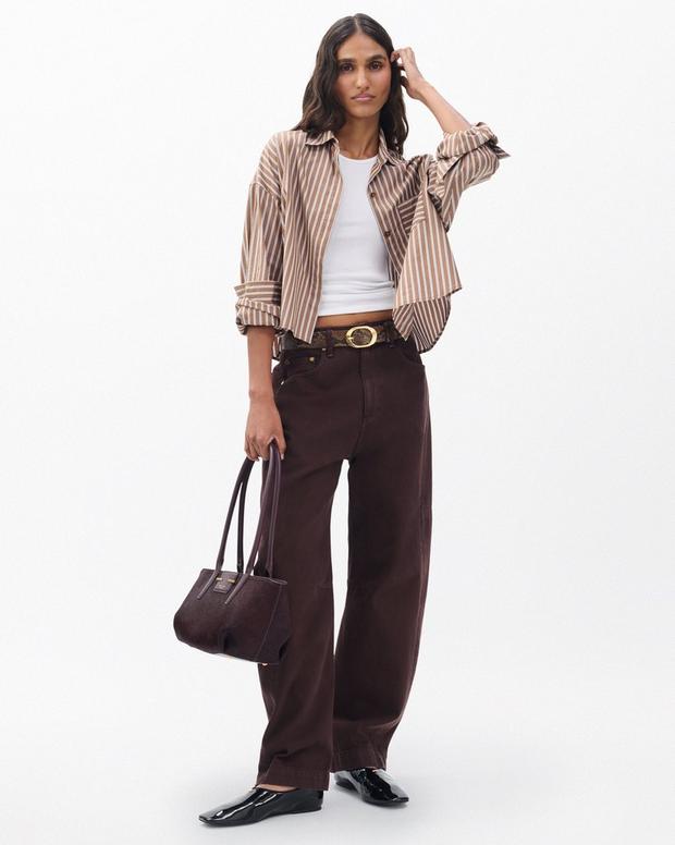 Rag & Bone Marin Cropped Striped Shirt