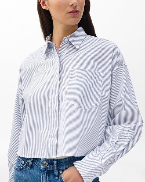 Rag & Bone Marin Cropped Striped Shirt