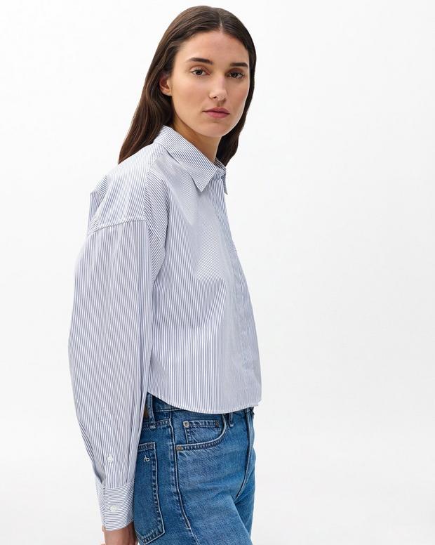 rag & bone Marin Cropped Striped Shirt