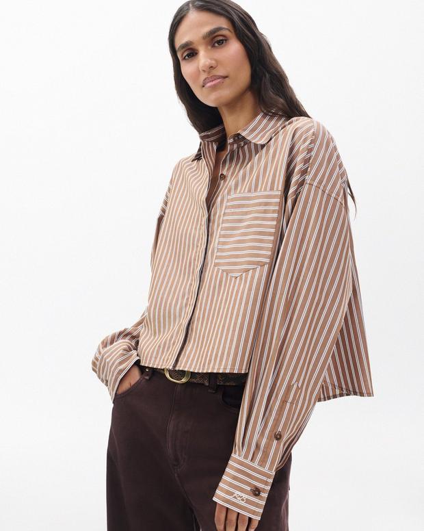 rag & bone Marin Cropped Striped Shirt