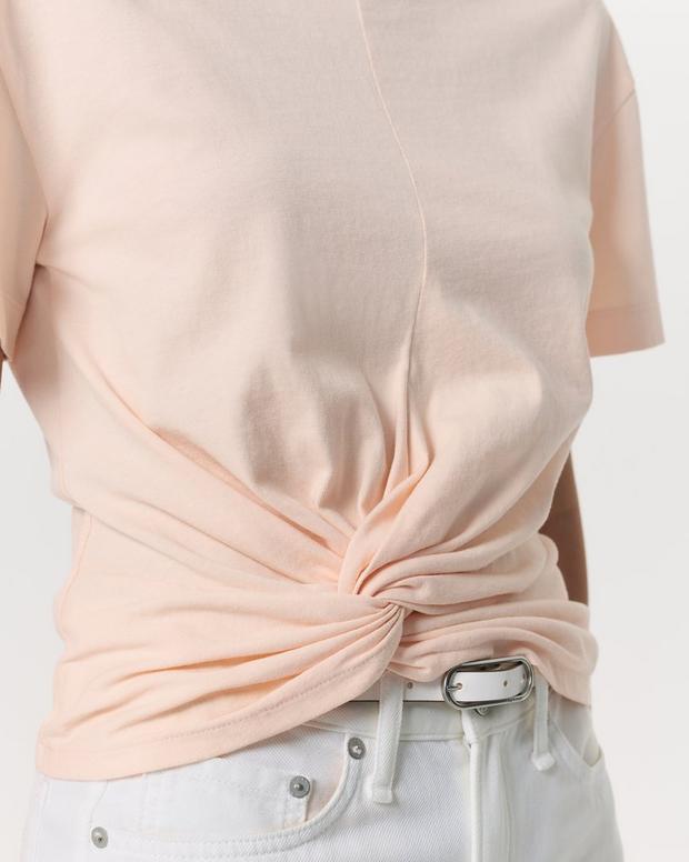 Rag & Bone Mica Twist-Detail Draped Cotton T-Shirt