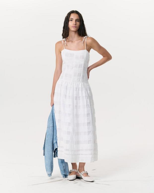 Rag & Bone Presley Plaid Cotton-Blend Midi Dress