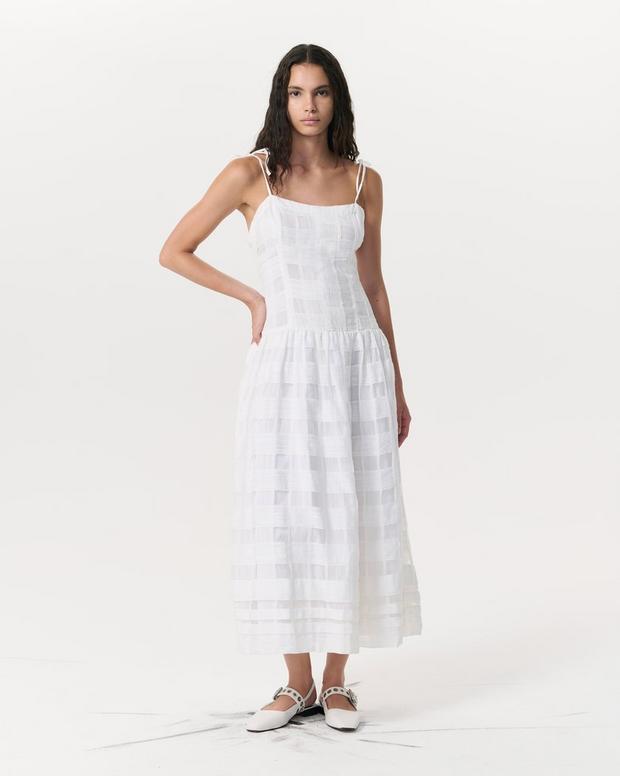 rag & bone Presley Plaid Cotton-Blend Midi Dress
