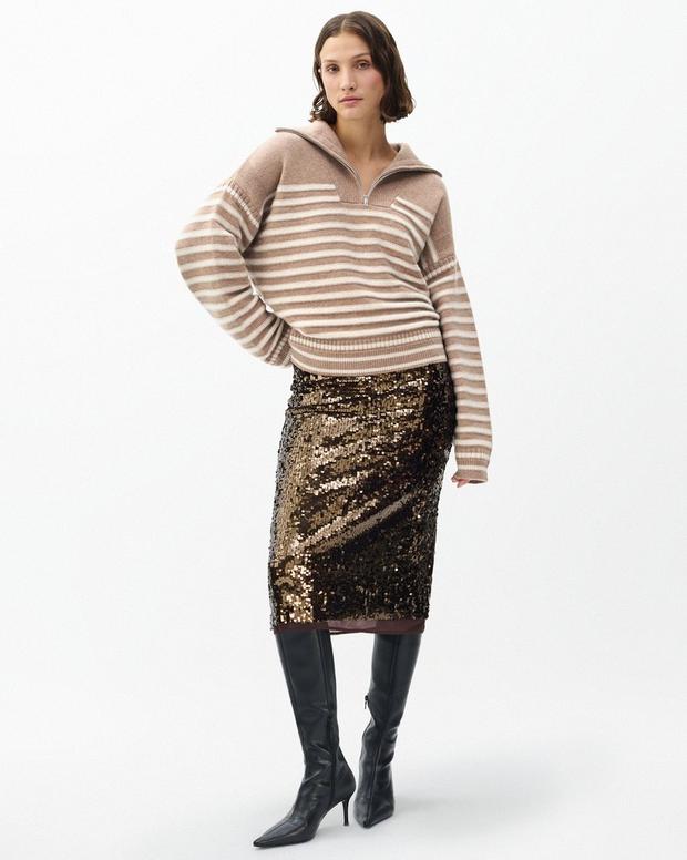 Rag & Bone Raven Wool-Cashmere Half-Zip Sweater