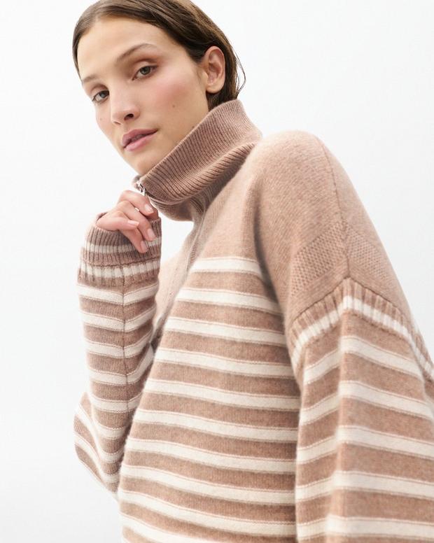 Rag & Bone Raven Wool-Cashmere Half-Zip Sweater