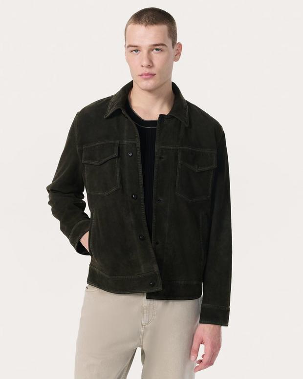 rag & bone rb Suede Trucker Jacket