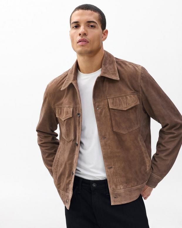 rag & bone rb Suede Trucker Jacket