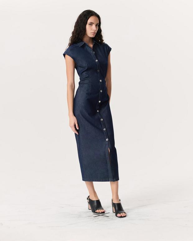 Rag & Bone RbAIRFLEX Leah Denim Midi Dress