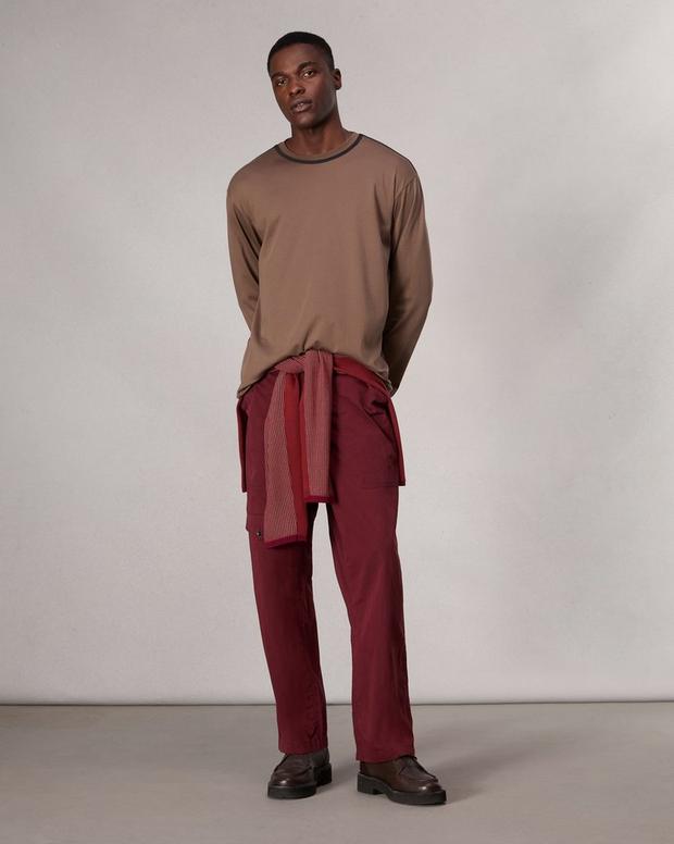 Rag & Bone Relaxed Fit Contrast-Trim Cotton Tee