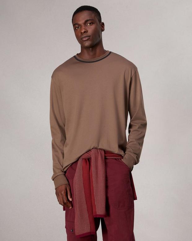 rag & bone Relaxed Fit Contrast-Trim Cotton Tee