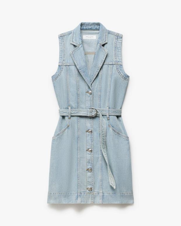 Rag & Bone Renata Belted Denim Mini Dress